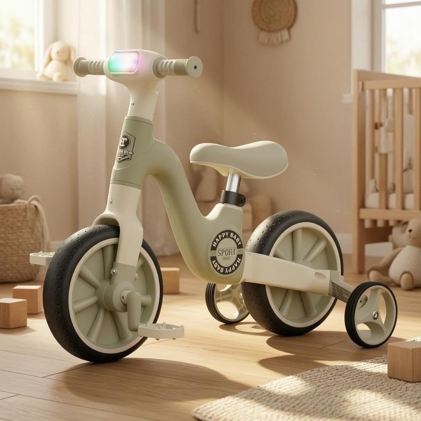 harayaa Bicicletta Senza Pedali per Bambini Bici Equilibrio Infantile 2 in 1 Sella Confortevole Impugnature Rigate Ruote di Supporto Struttura Stabile