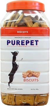 Purepet Dog Treats Biscuits for All Life Stages 800g Pack | Real Chicken Flavour | Active Behaviour | Oral Health |Training and Behaviour