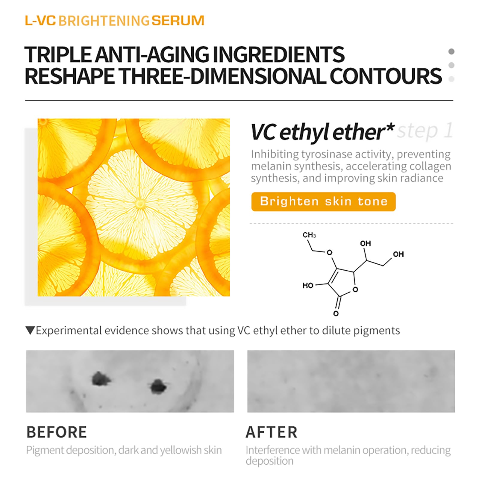 DEleventh Korean Brand Vitamin C Brightening Face Serum 37ml / with 3-O-Ethyl Ascorbic Acid, Niacinamide and α-Arbutin - Image 4