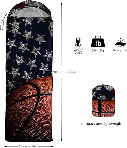 Miniatura 2 de QOOMO Saco de dormir para camping, 3 estaciones, clima cálido y fresco, ligero, saco de dormir impermeable para adultos y niños, viajes y al aire