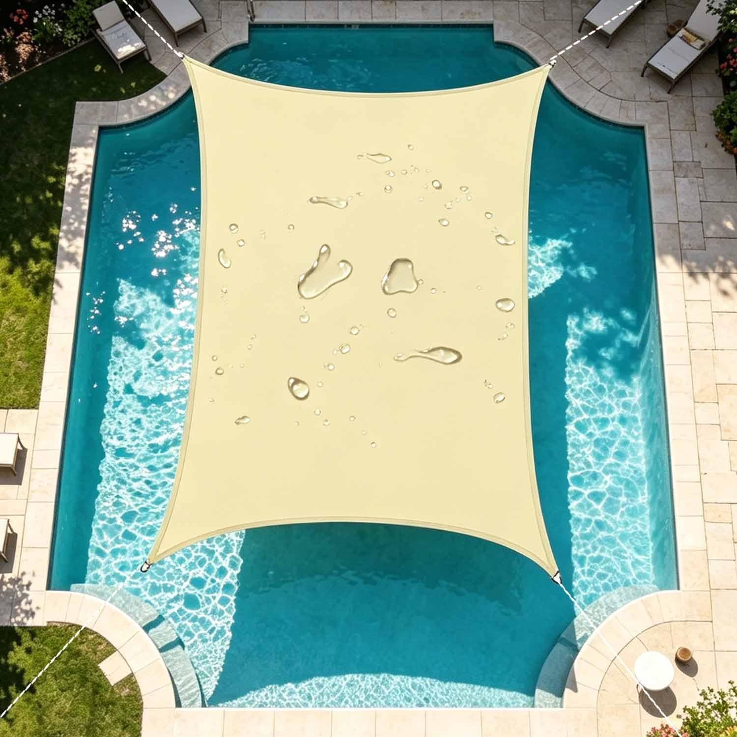 Ffsaacol Rectangle Shade Sail, Sun Shade Sail Canopy Outdoor Patio, UV Protection Shades Sails with Ropes, for Backyard Patio Pergola Garden Deck(We Make Custom Size) I, 16x20ft/5x6m