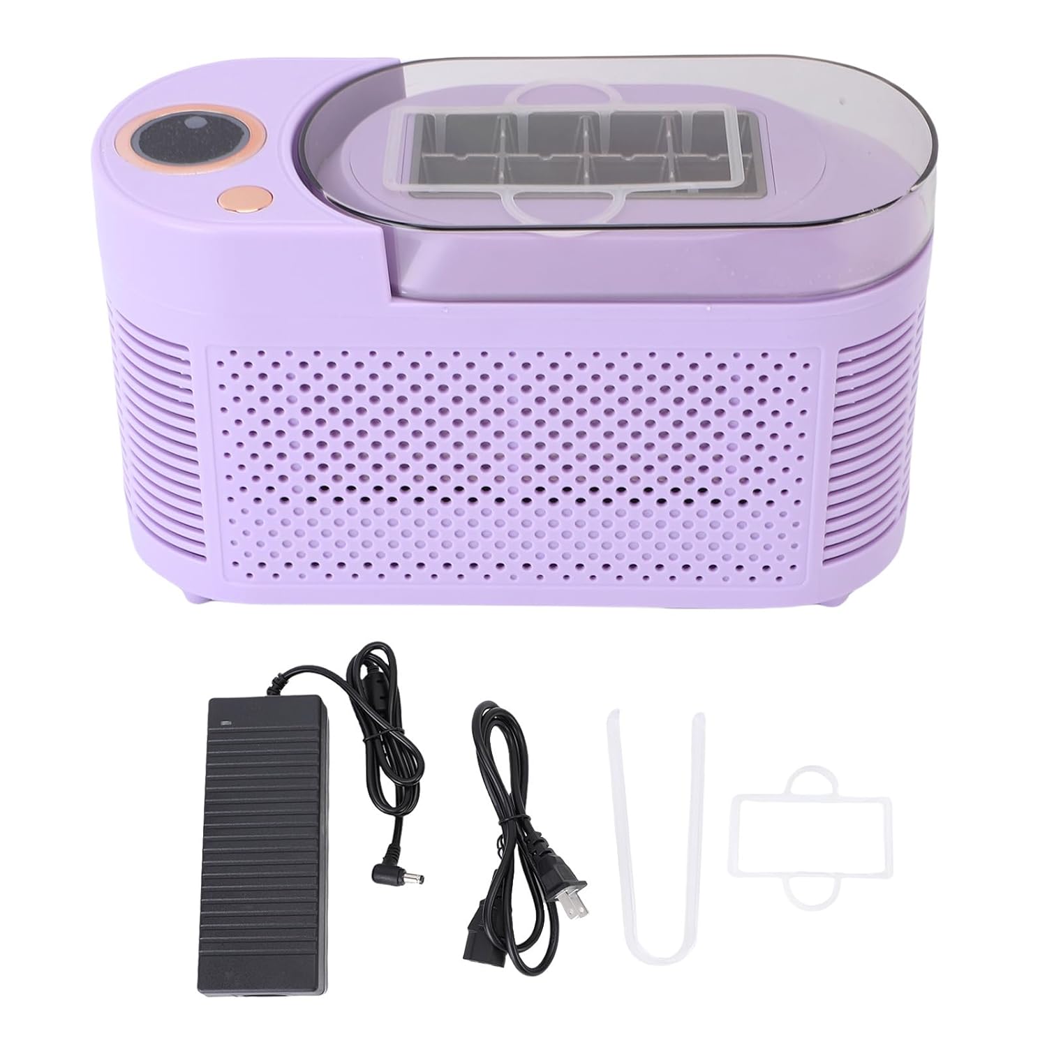 Luqeeg Desktop Ice Maker, 8 Cubes in 10 Mins Portable Compact Mini Countertop Ice Making Machine with Basket for Home, Office, Camping, Traveling, Car (US Plug)