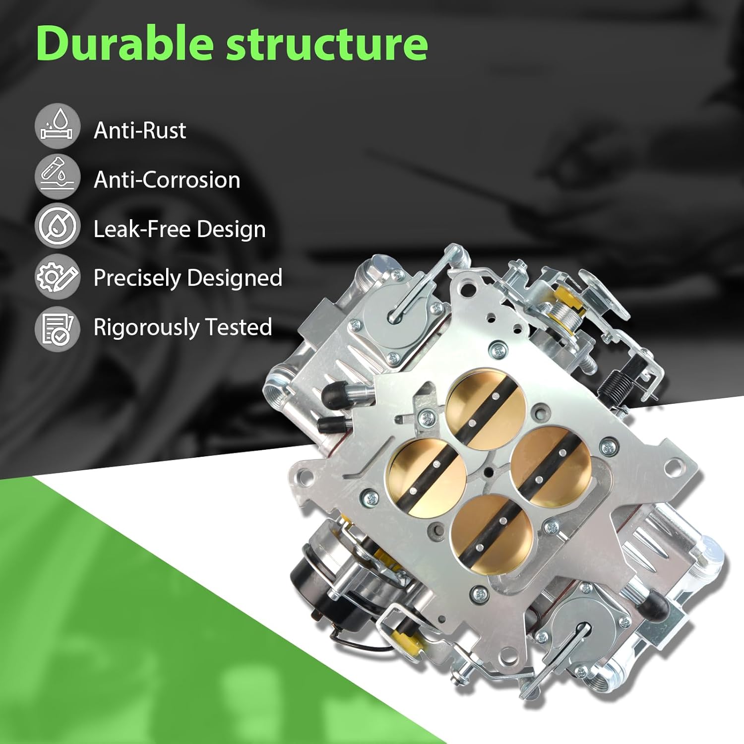 BR-67255 Carburetor 4150 Model 650 CFM 4 Barrel For Holley Quick Fuel Brawler Double-Pumper Carburetor Mechanical Secondary Electric Choke, Square Bore Flange Replace