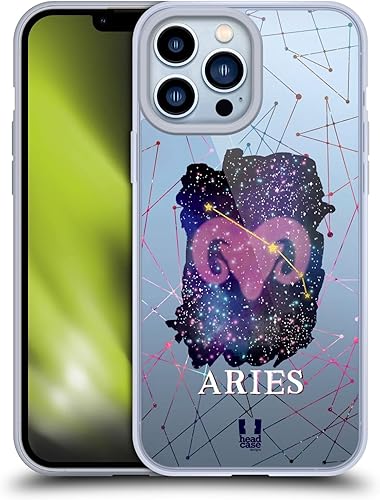 Head Case Designs Aries Zodiac Constellation - Funda de gel suave compatible con Apple iPhone 13 Pro Max