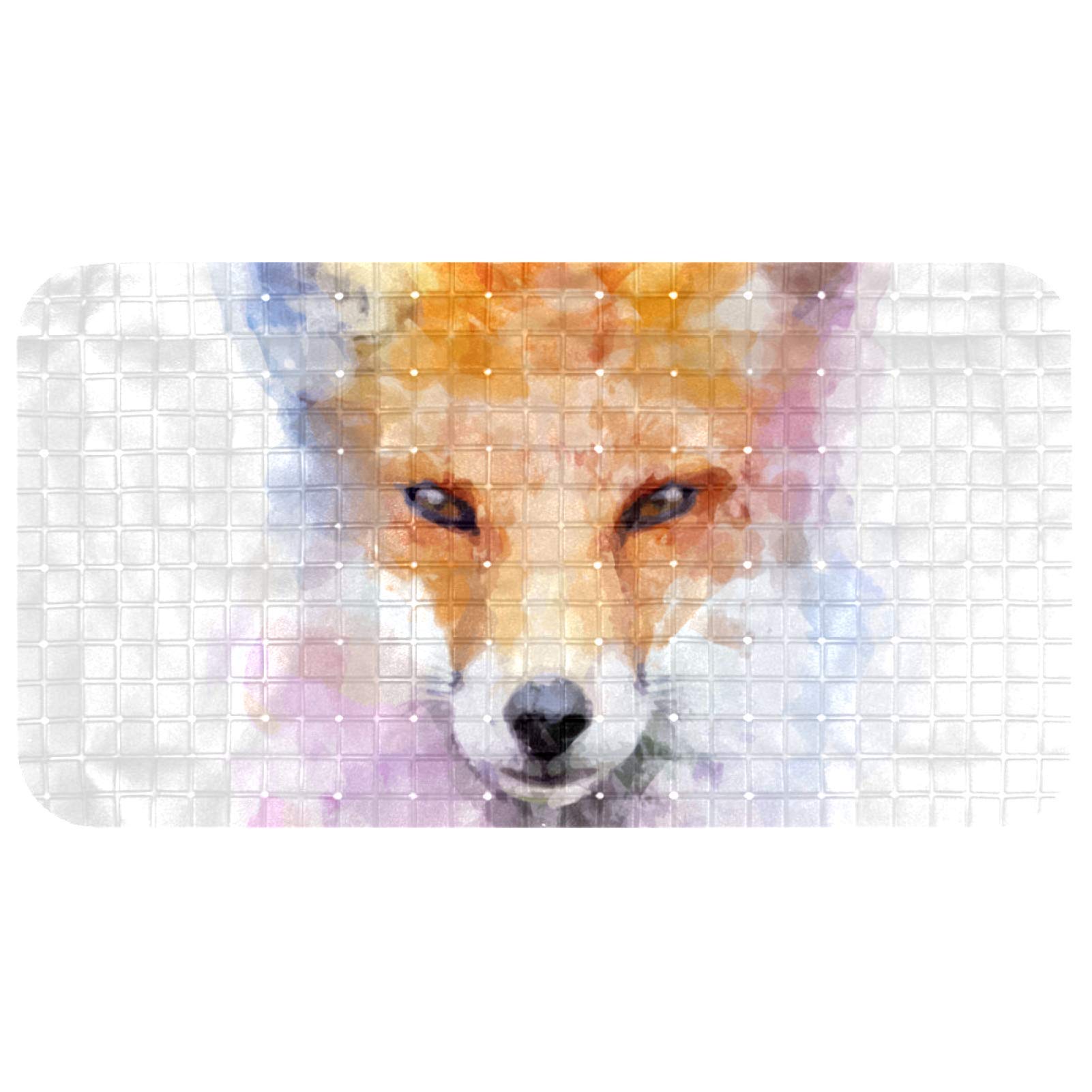 Tapis de bain pour enfants Bennigiry 37x68 cm motif renard