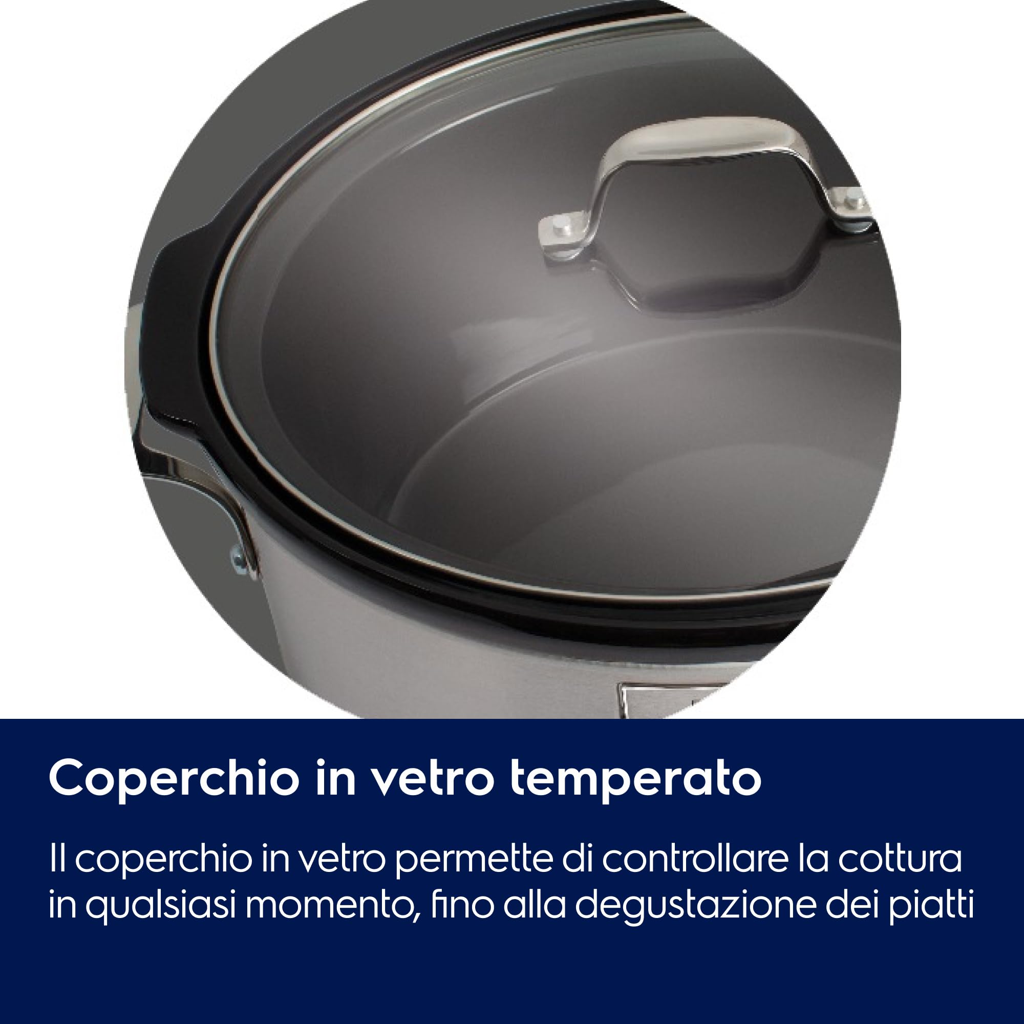 Electrolux Esc7400 Slow Cooker, Pentola Elettrica In Acciaio Inox Per Cottura Lenta Con Sei Programmi Predefiniti, 235 W, 6.6 L, Argento, Amazon Exclusive