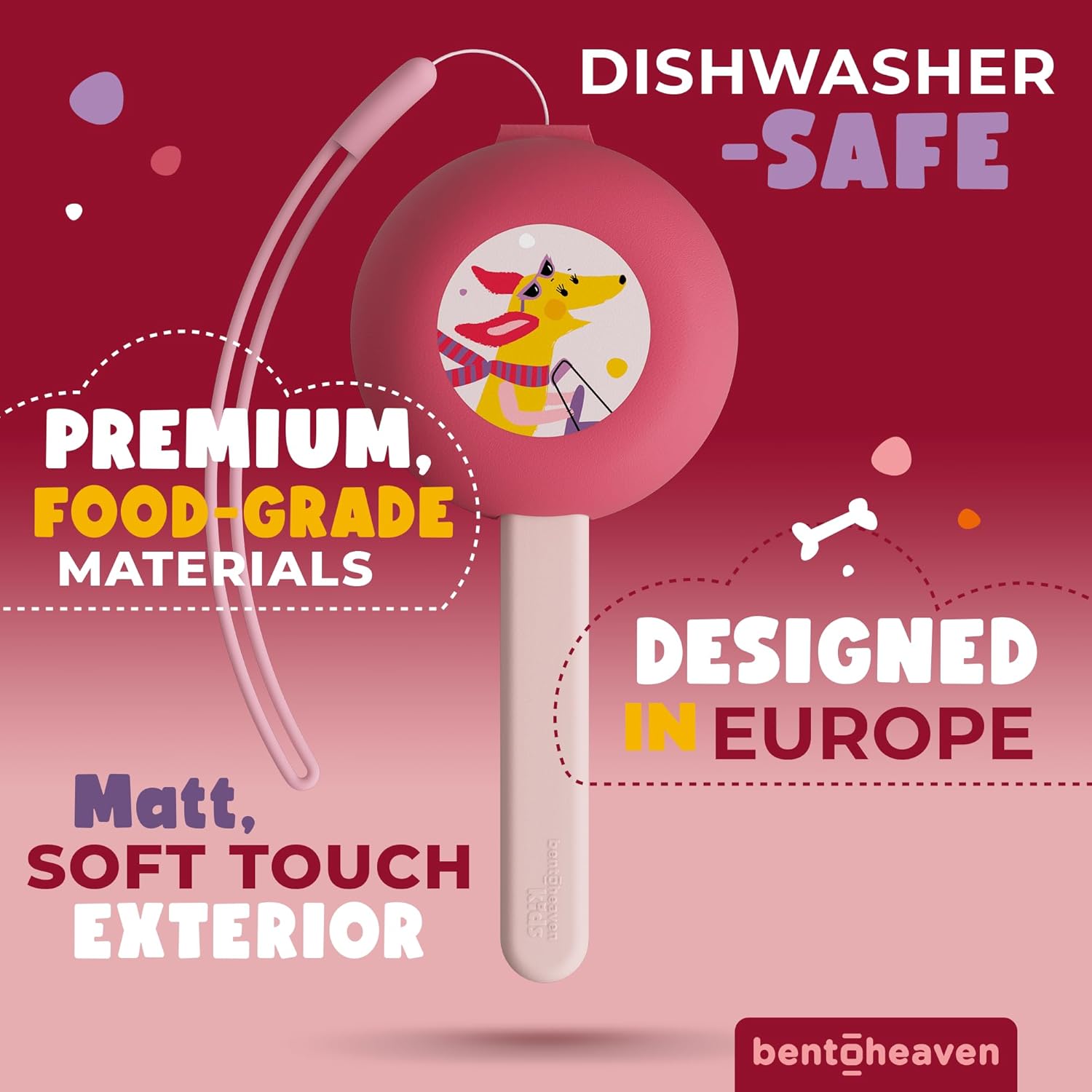 Bentoheaven Kids Travel Utensils with Case, Food-Grade Stainless Steel & BPA-Free Plastic, Travel Kid Cutlery Set, Dishwasher Safe Fork, Spoon & Case, Reusable Flatware, Silverware for Kids(Dachshund) - Image 2