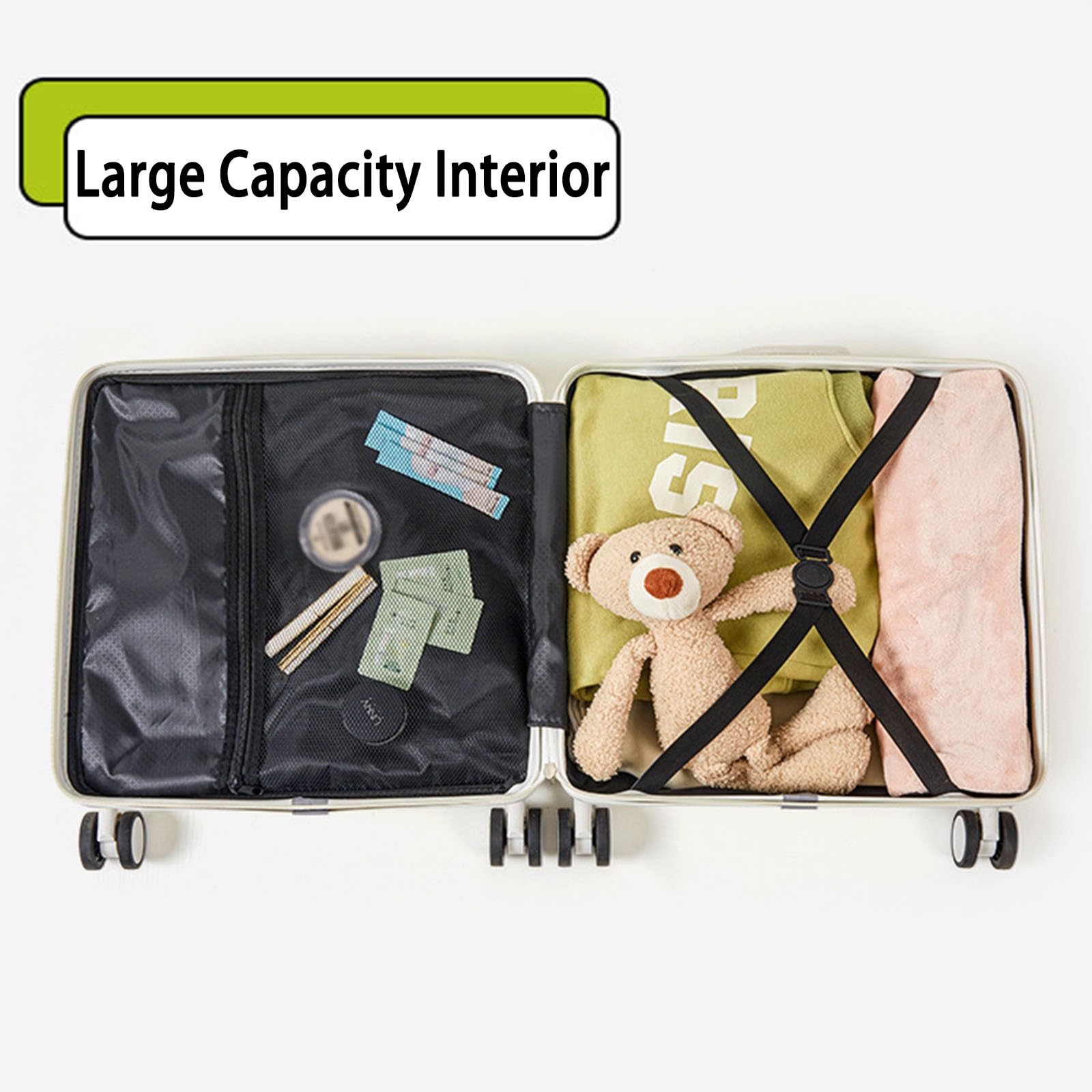 45 cm, 50 cm rozszerzalny bagaż podręczny, twarde etui, lekki bagaż podróżny, walizki z twardą obudową ABS + PC, kółka obrotowe, zamek TSA, zatwierdzone przez linie lotnicze, dla mężczyzn i kobiet