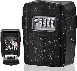 BTNEEU Wall Mounted Key Safe Box, 4 Digit Combination Lock, Aluminium ...