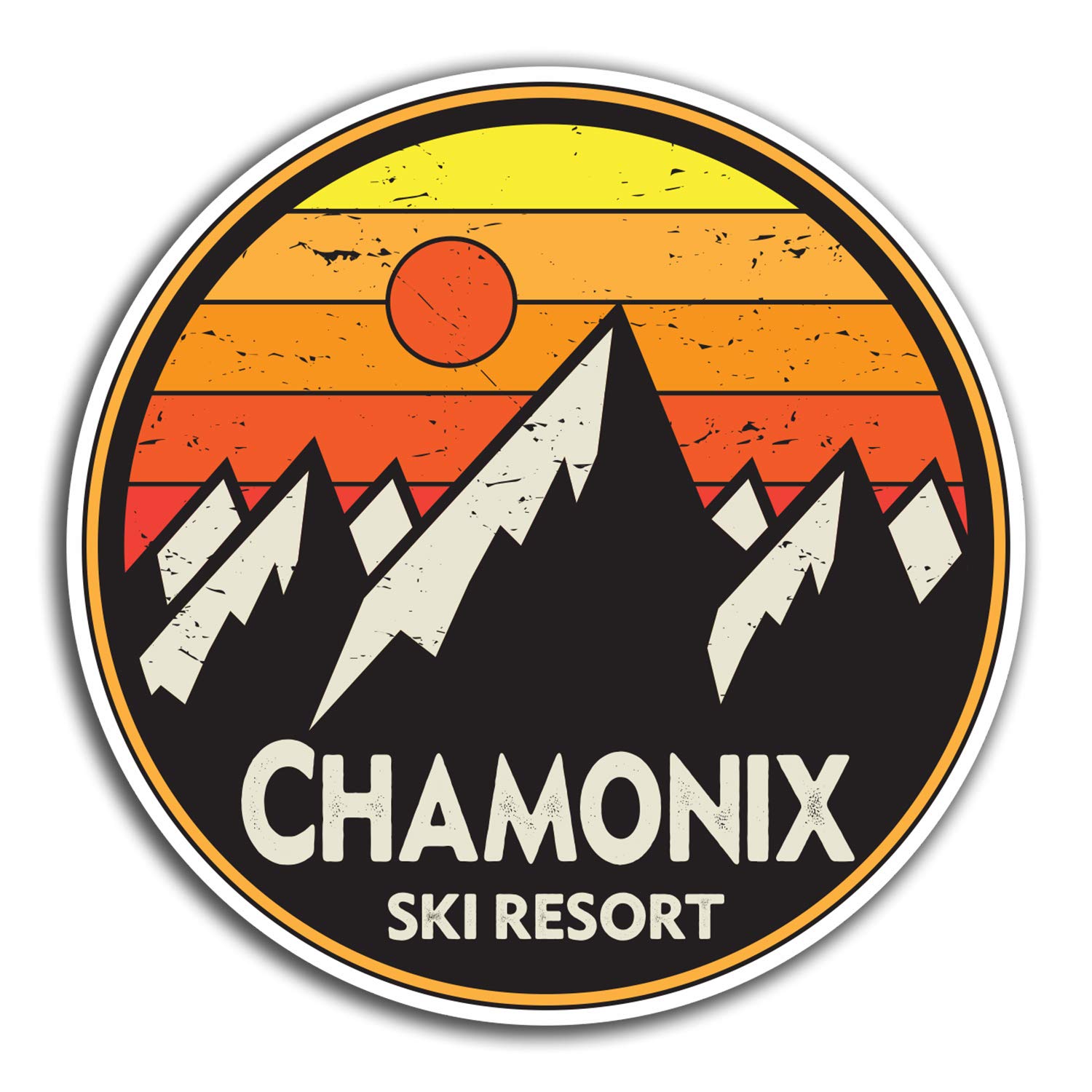 Destination Vinyl Ltd Multi 2 X 10Cm Chamonix France Vinyl Stickers - Travel Sticker Laptop Luggage #23905 (10Cm Tall)