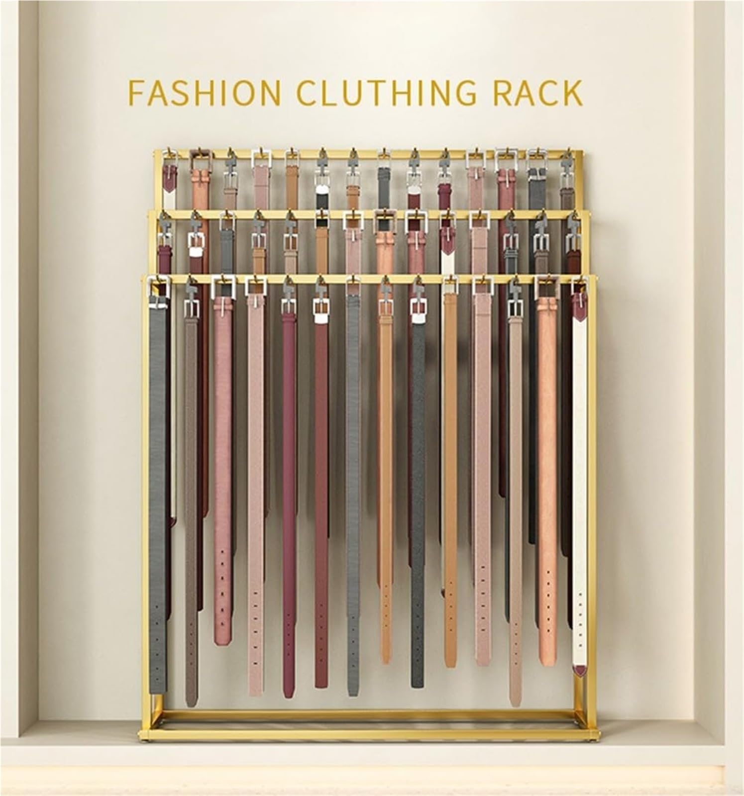 Gürtelständer Und Krawattenhalter Aus Metall, Bodenmontierter Organizer Für Schals, Tücher, Geldbörsen Und Bekleidungsläden, Platzsparendes Retail Display(White,70X40X150CM)