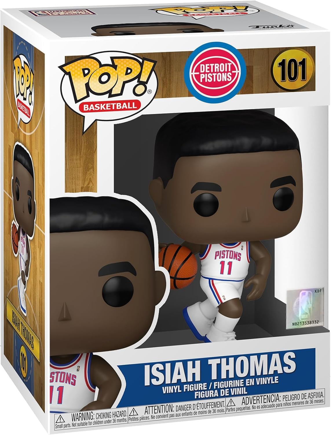 POP NBA: Legends - Isiah Thomas (Pistons Home) Funko Vinyl Figure (Bundled with Compatible Box Protector Case), Multicolore, 9,5 cm