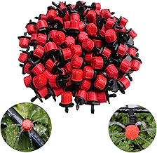 100pcs Gocciolatore Irrigazione a Goccia Kalolary, regolabile micro sistema di irrigazione a goccia irrigatori irrigazione anti-clogging emettitore dripper Red giardino Supplies