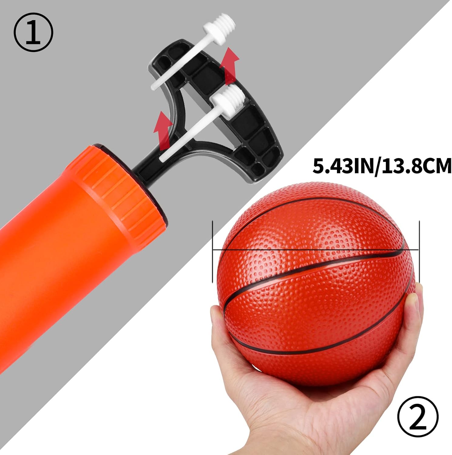 UKBOO Basketball Hoop for Kids, 11.8 in Oversized Basket Hoop Tire Base Basket Ball Goal with 3 Basketballs Adjustable Height 2.4 -5.8 Ft Portable Indoor Outdoor for Toddler/Kid/Chirld Ages 3-12 : Toys & Games