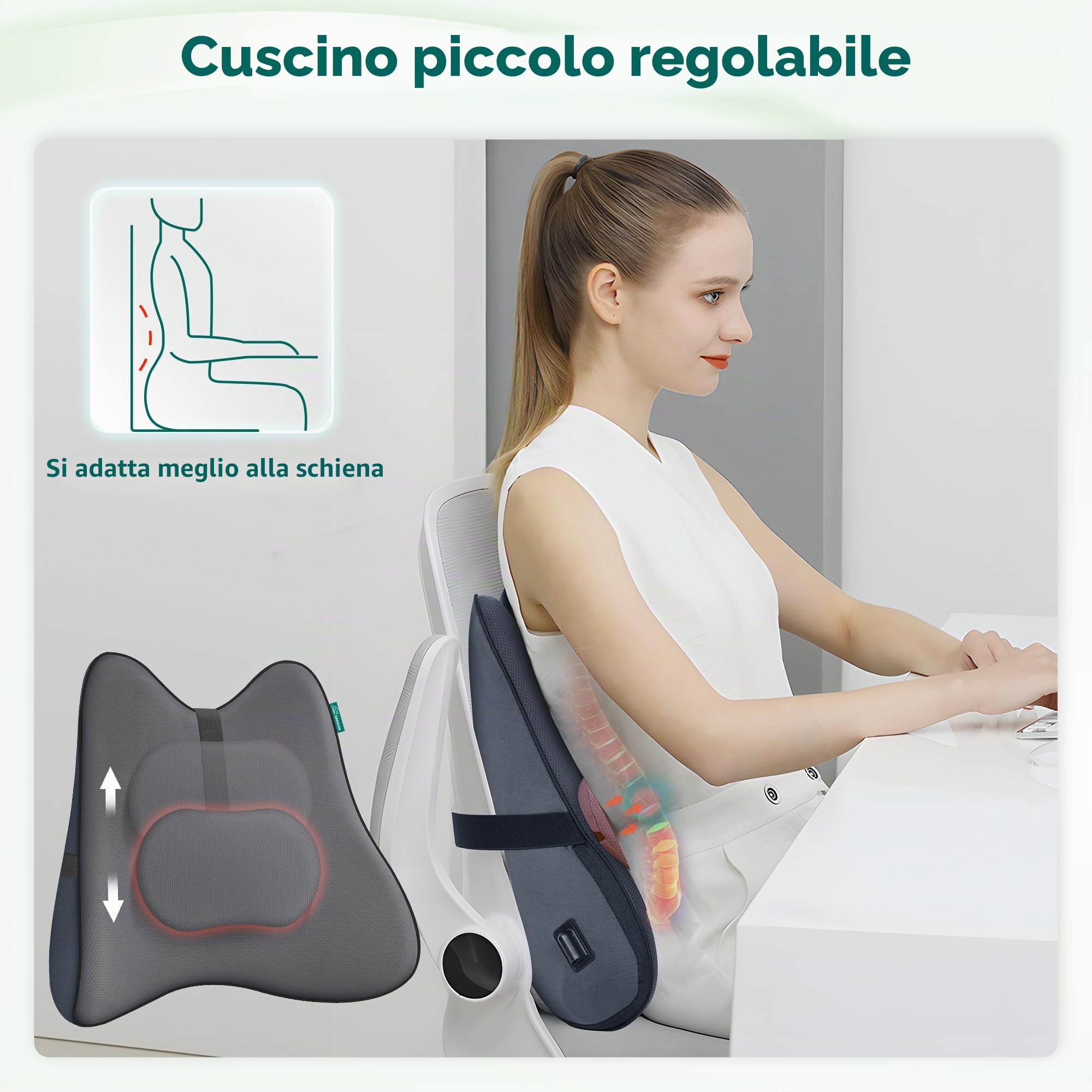 Snailax Massaggiatore shiatsu per collo e schiena, massaggiatore a cuscino impastato 4D per collo schiena spalla, massaggiatore cervicale, massaggiatore per la schiena, regali per mamma papà donna