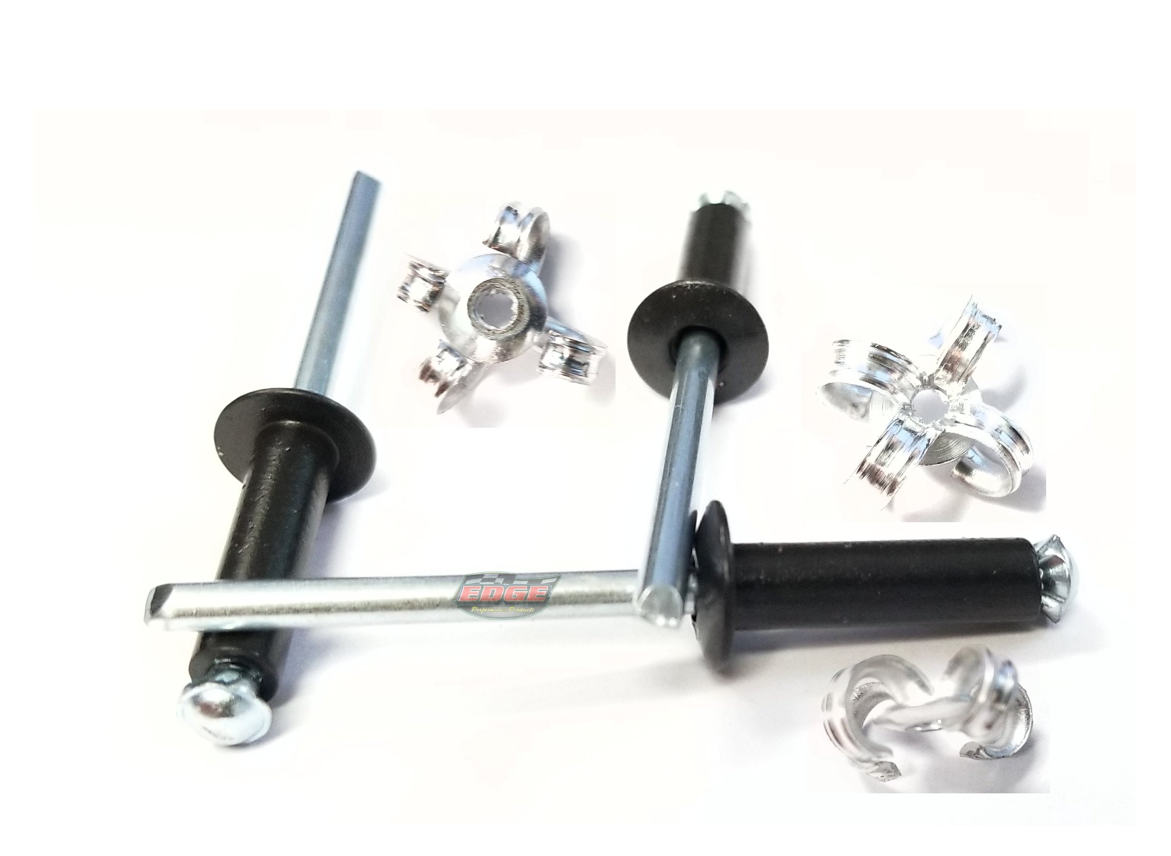 Flat Black 3/16" Pop Rivets Aluminum Small Head Exploding Banana Peel Back Fasteners .125 - .560 Grip Range