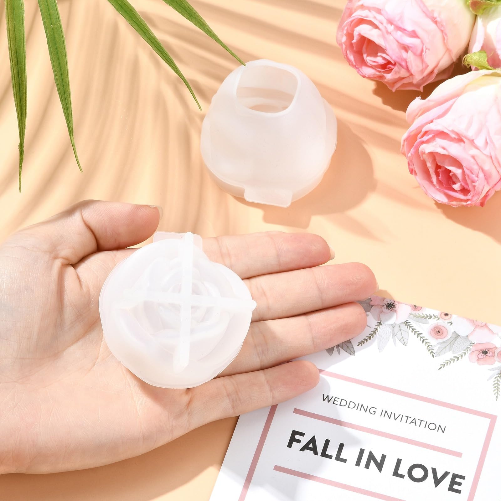 UR URLIFEHALL 2 Pcs Rose Flower Candle Moulds Silicone Floral 3D Epoxy Resin Moulds for DIY Candles Soap Aromatherapy Crafts Home Party Decor - Image 4