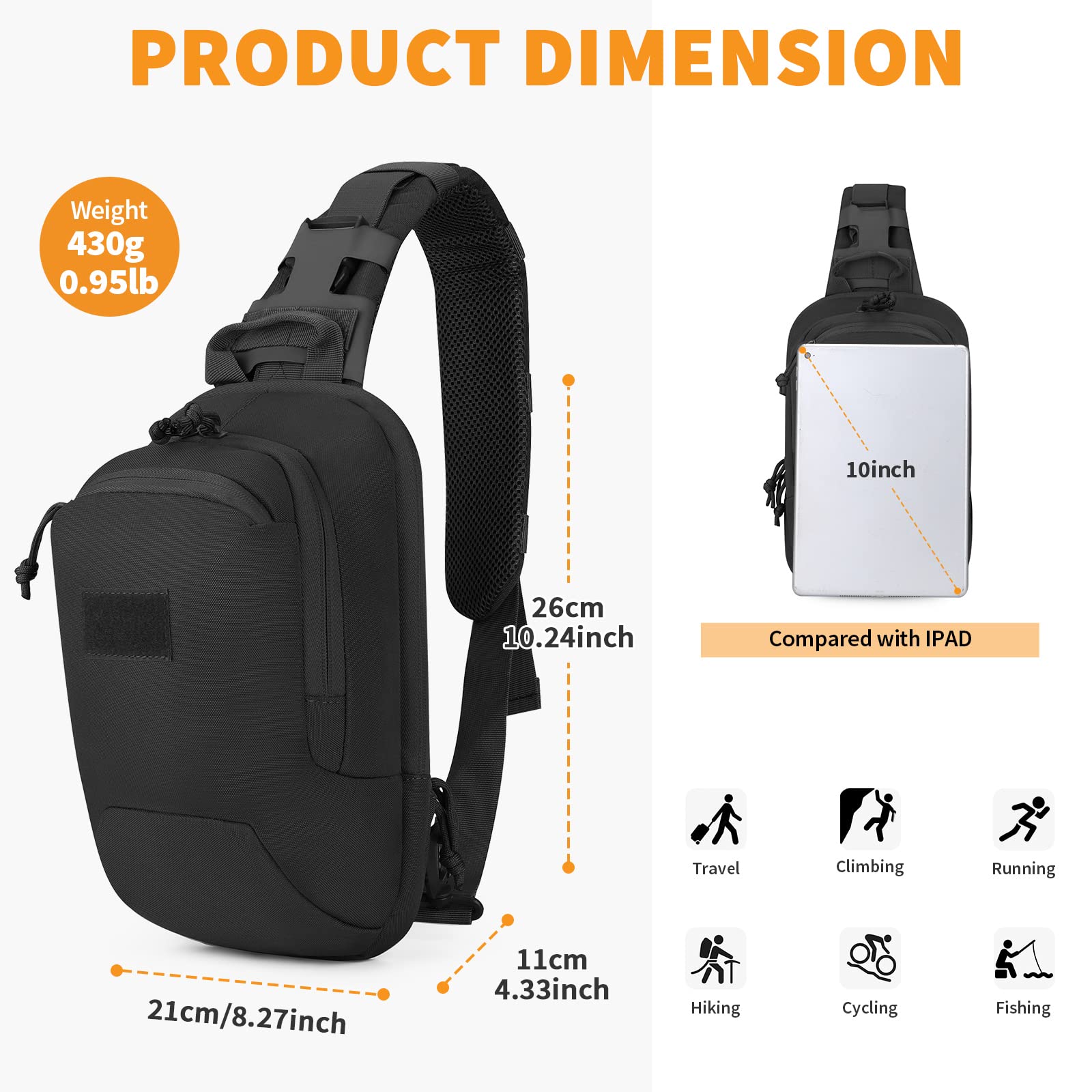 Hommes Sous Les Bras Sac à Bandoulière Caché Style Sac Multifonctions