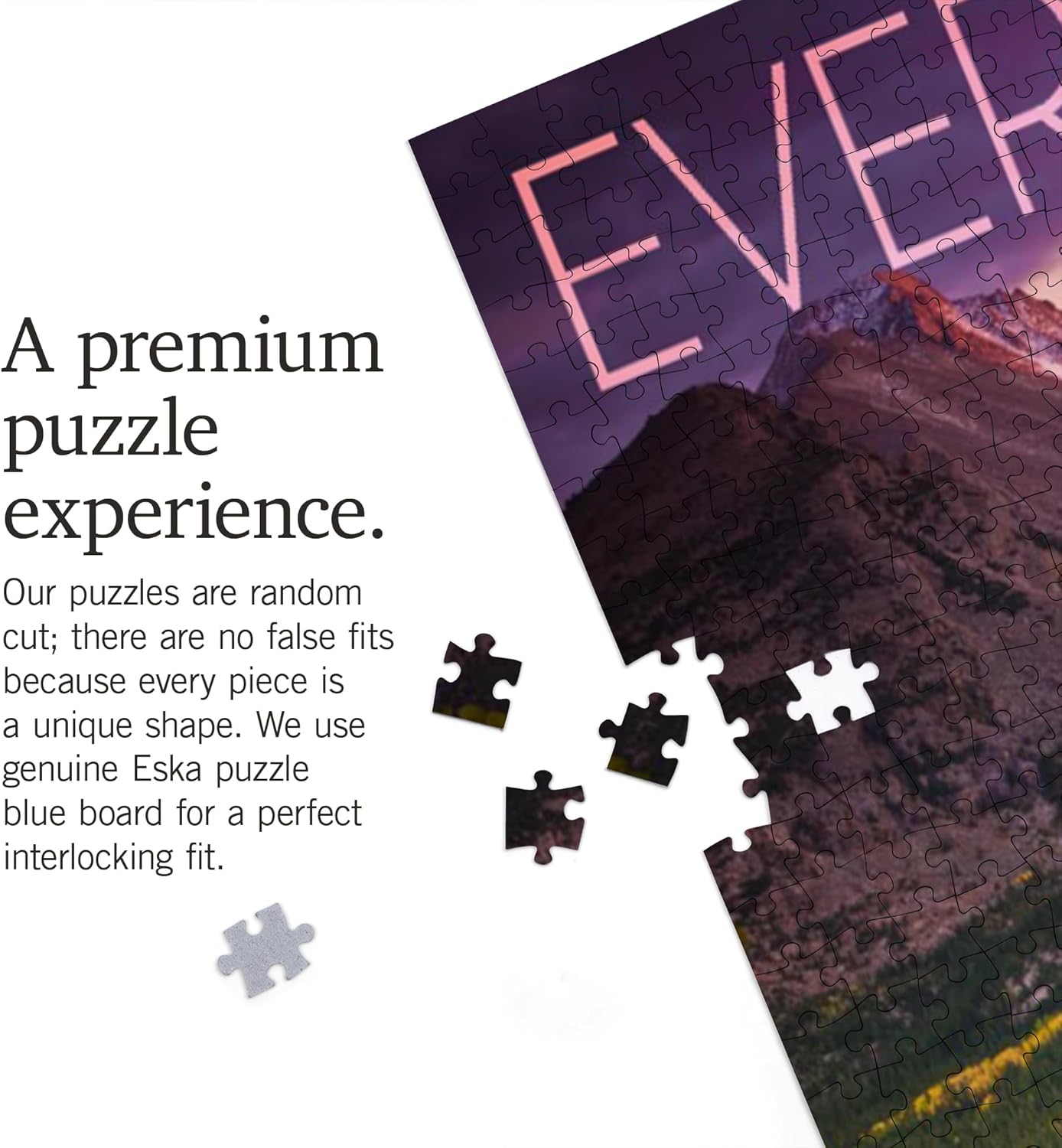 Lantern Press Evergreen, Colorado, Rocky Mountain National Park, Purple Sunset and Lake, Photography 1000 Piece Jigsaw Puzzle for Adults, Made in USA with Reference Poster