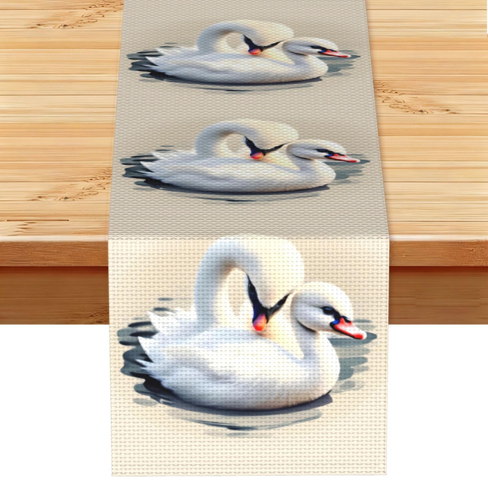 Cute little swan Table Runner 13x72 Inch Dining Decor