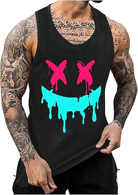 💎 74% MEGA DEAL! KOG Tank Top Herren Sport Tanktop Sommer Sportshirt Ärmelloses Streetwear Mode Motiv T-Shirts Fashion Baumwolle Wandershirt Jungen Unterhemd Bequemes Tshirts Teenager Training Oberteile Top Shirts