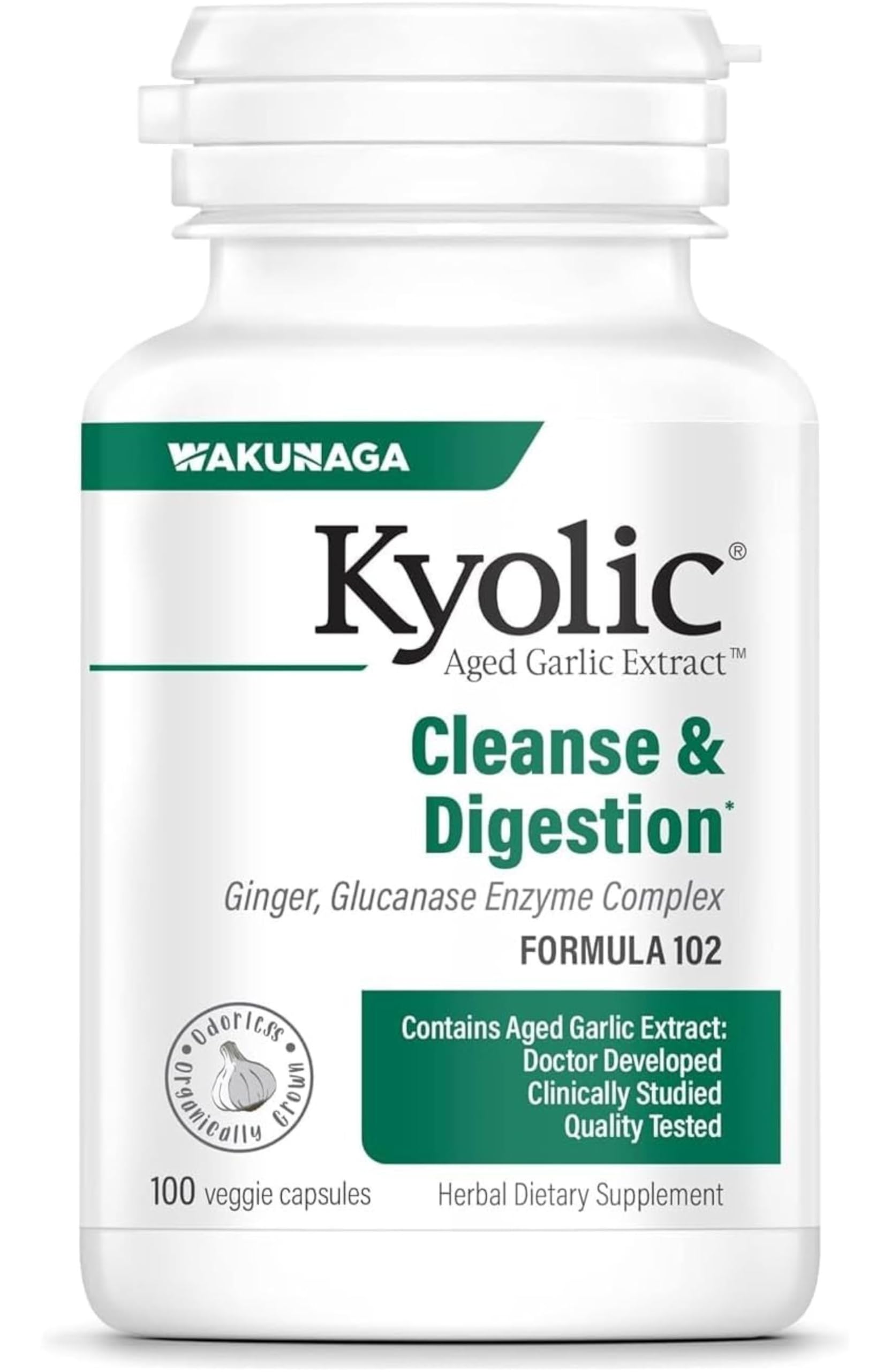 Kyolic Aged Garlic Extract Cleanse & Digestion* Formula 102, 100 Tablets