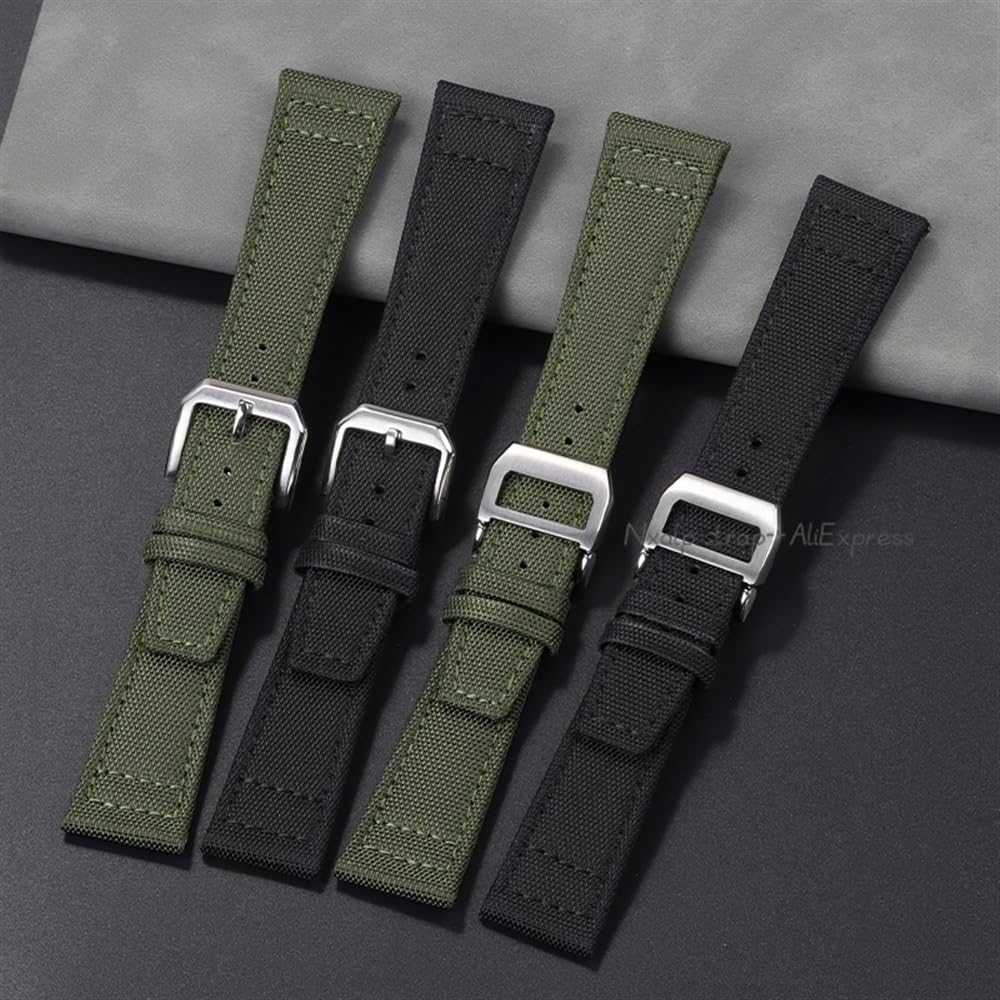 Bracelet de montre en nylon tissé, Bracelet de montre en nylon 20mm 21mm 22mm bracelet de montre en toile bracelet de montre en tissu boucle pliante boucle ardillon bracelet de remplacement en cuir ny