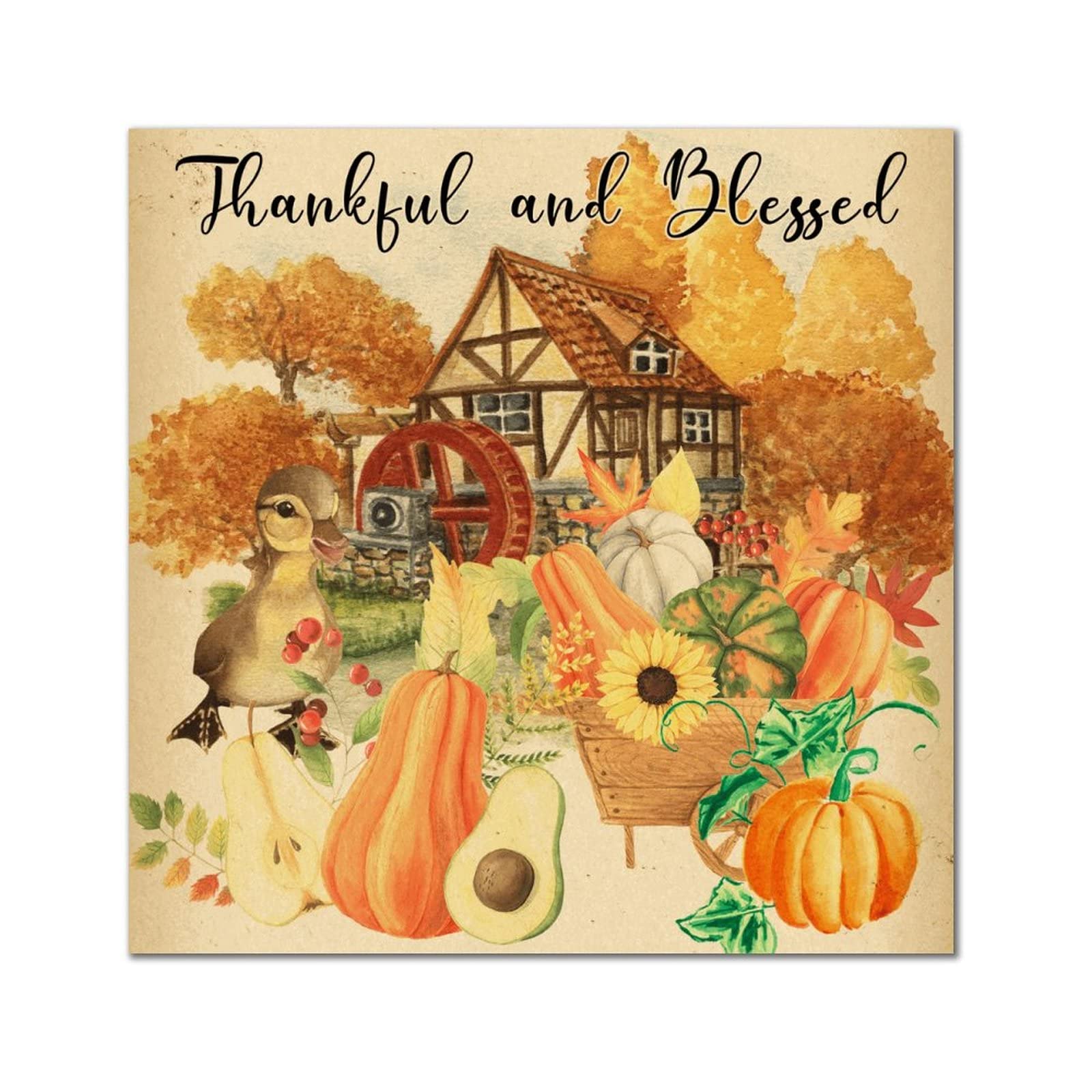 Plaque murale classique en bois Thankful noble objet décoratif suspendre 30 cm