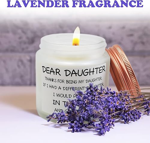 Miniatura 3 de Divertida vela perfumada para hija, vela de regalo de 4 onzas, mensaje lindo y conmovedor, regalo perfecto de cumpleaños, Navidad, graduación