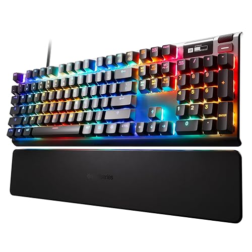 SteelSeries Apex Pro HyperMagnetic Gaming Keyboard — Adjustable Actuation — OLED Screen — RGB – USB Passthrough​ - Pro Full Size - Gen 2 Wired