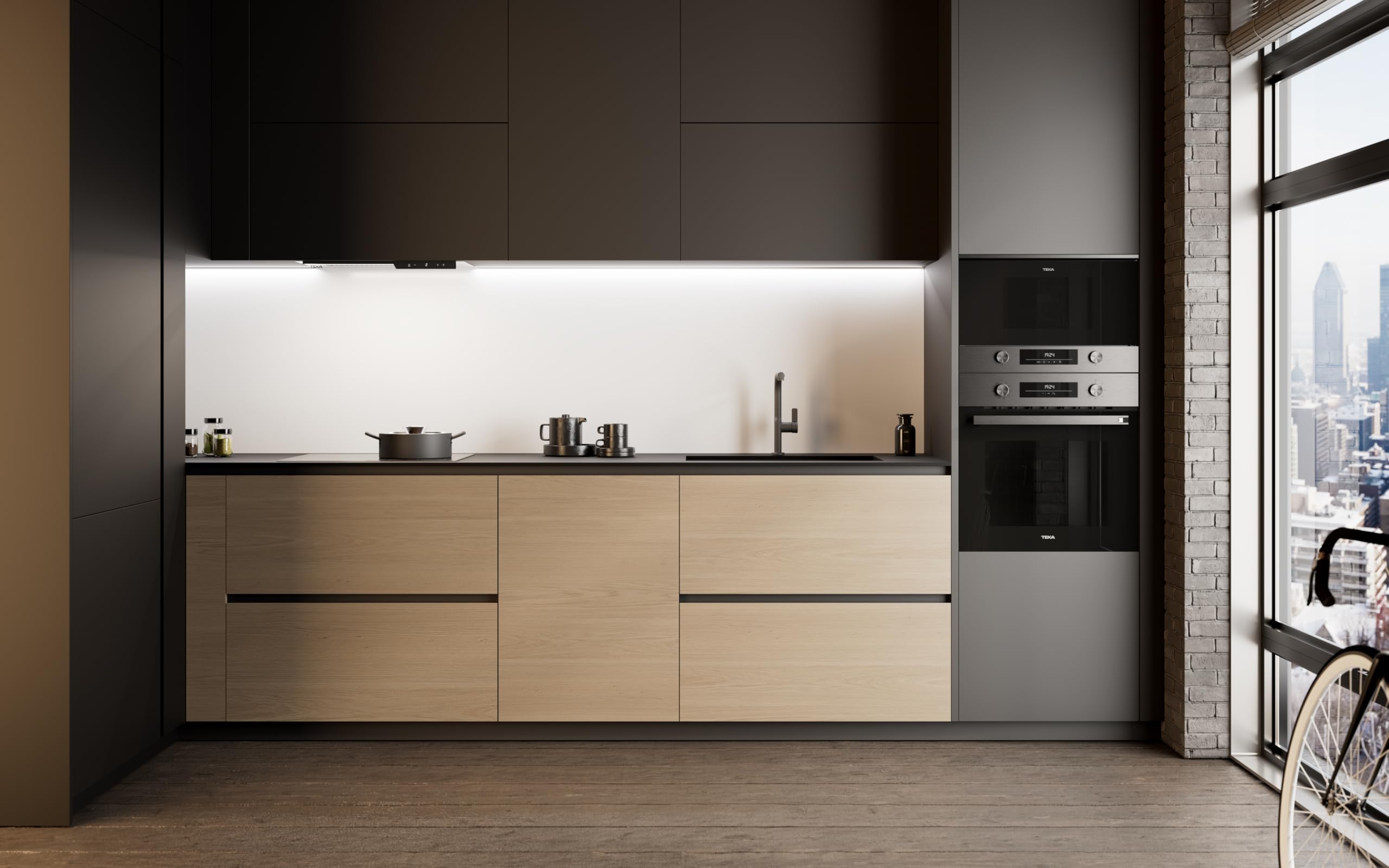TEKA Horno Multifunción Airfry, Sistema HydroClean, 9 Funciones, 71L, Guías Telescópicas, Modelo NEO HSB 6466