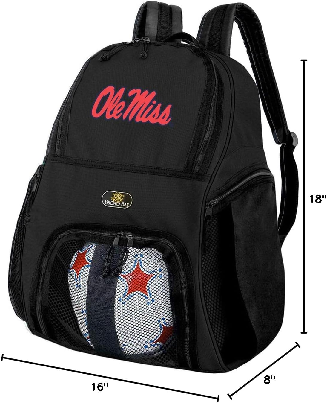 Broad Bay Ole Miss Soccer Backpack or University of Mississippi Volleyball Bag