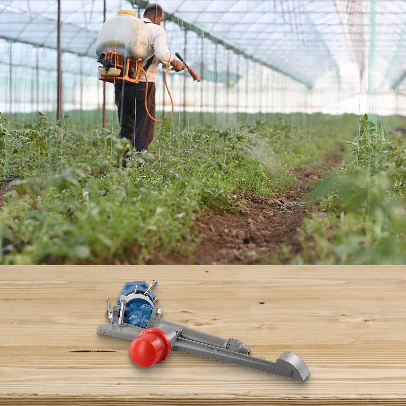 Verstellbarer Rasensprenger 1 Zoll aus Zinklegierung, 35-40 m Reichweite für Garten und Landwirtschaft, 360° Bewässerungsdüse wassersparend silber
