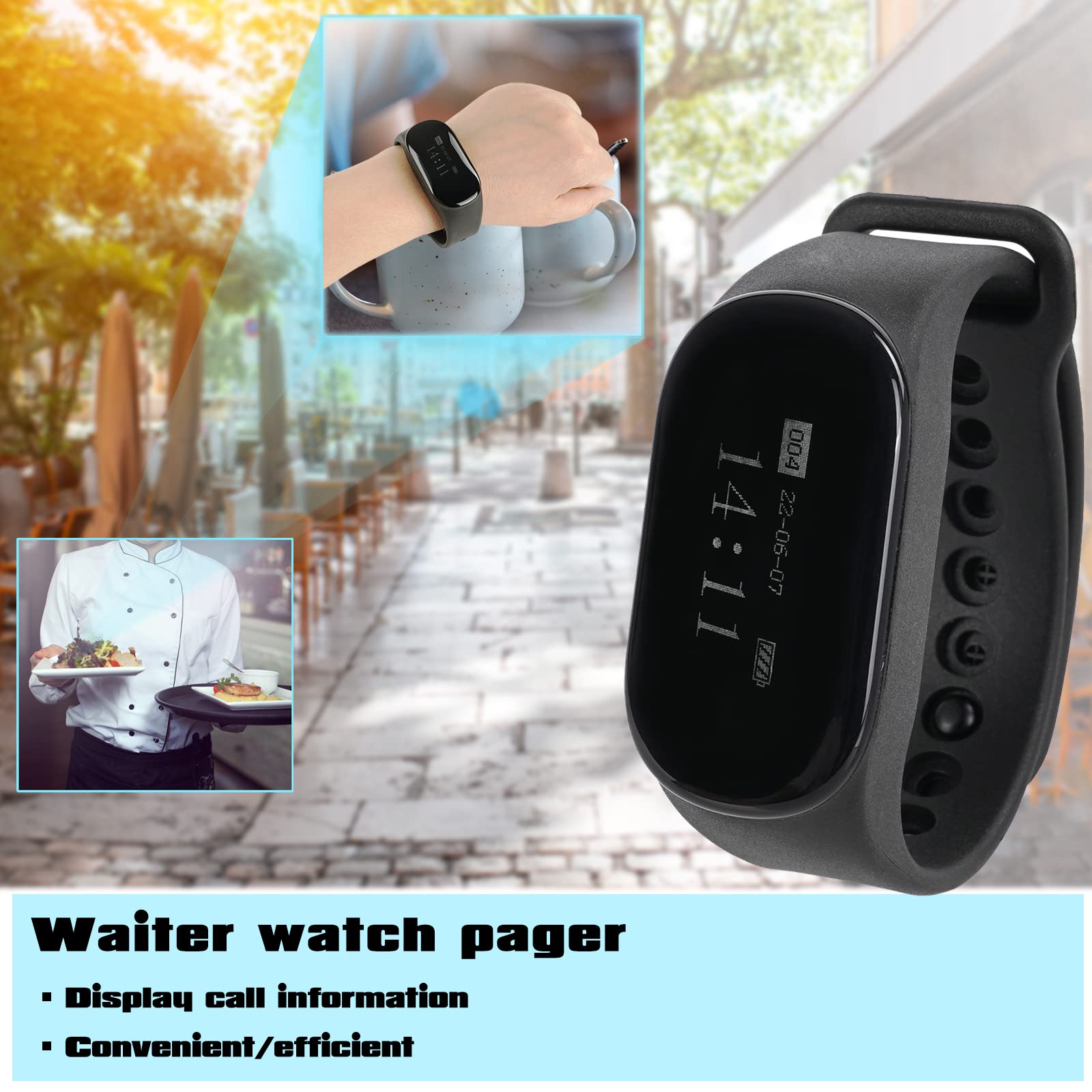 Retekess TD112 Pager System, Restaurant Rufanlage mit Vibration, IPX7 Wasserdichtigkeit, Reichweite 50m, für Restaurant Bar