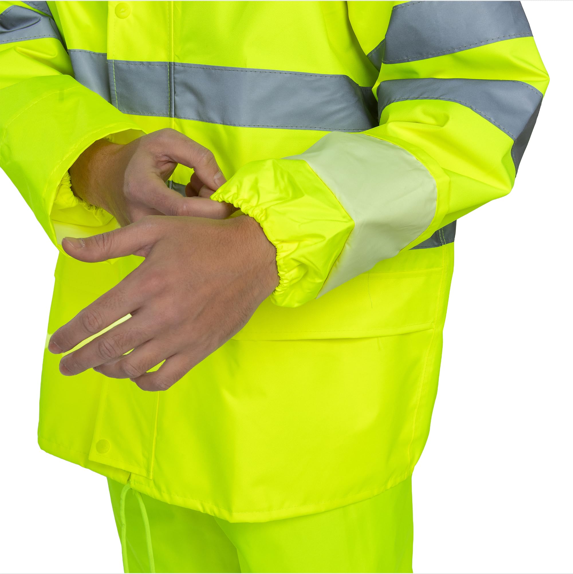 BWOLF Himalaya - Tuta antipioggia da uomo, a maniche lunghe, impermeabile, con elastico in vita, giacca con cappuccio, giacca antipioggia + pantaloni da pioggia, 2 tasche