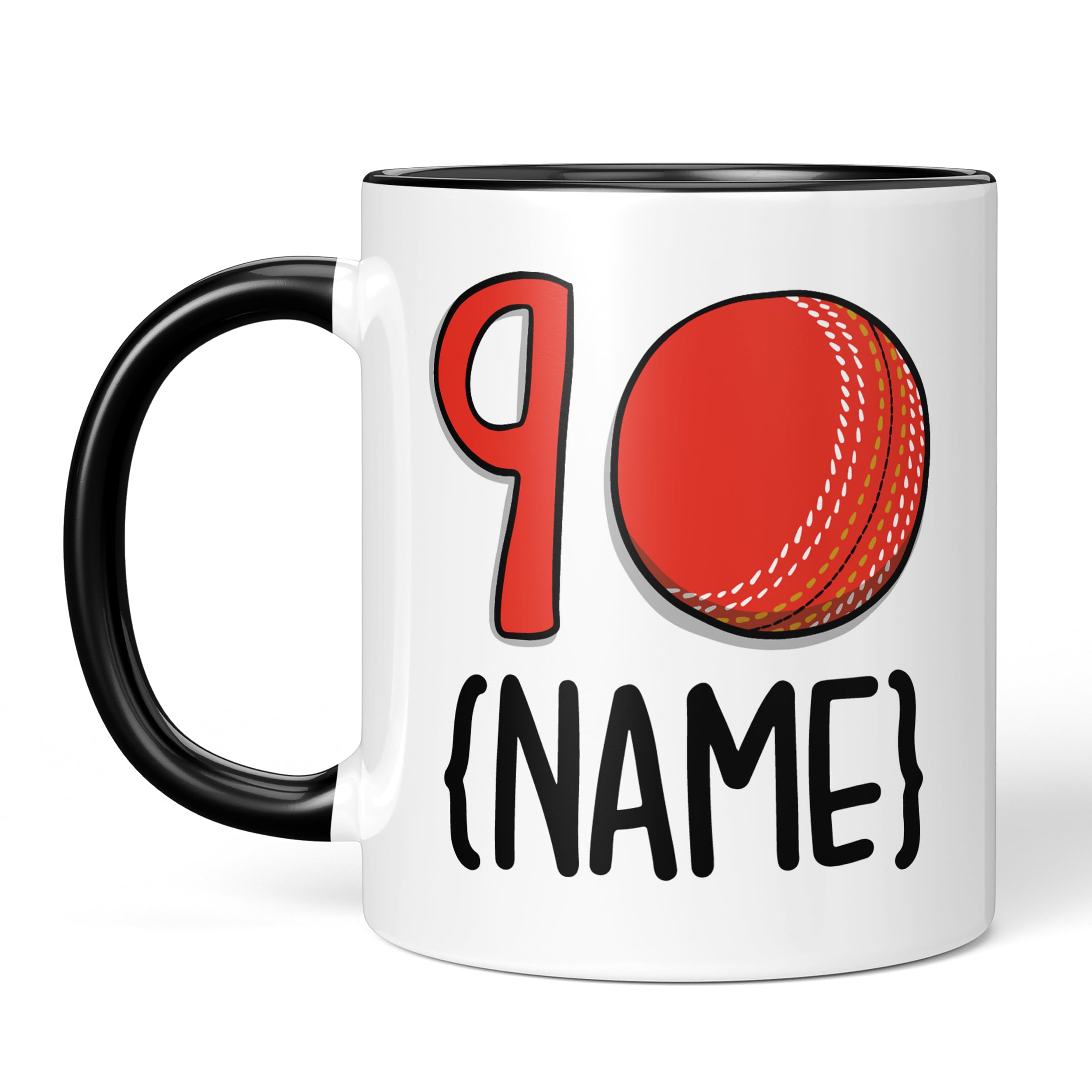 TeePee Creations Cricket 90th Birthday Gift, Present, for Husband, for Dad, for Grandad, Personalised, Cricket Fan Mug (90th)