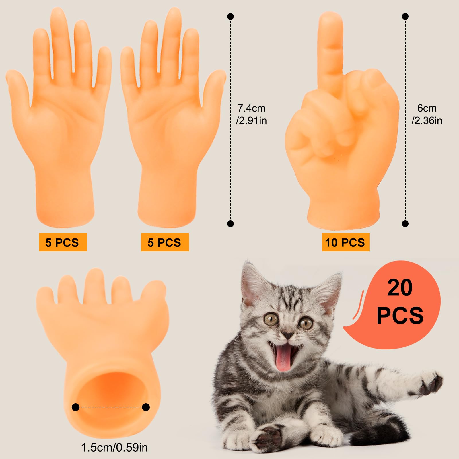 Annyswit 20 Piezas Mini Manos De Goma – Títeres De Dedo Para Mascotas, Interacción Divertida Y Halloween (Izquierda, Derecha Y Dedos Corazón Annyswit 20 Piezas Mini Manos De Goma – Títeres De Dedo Para Mascotas, Interacción Divertida Y Halloween (Izquierda, Derecha Y Dedos Corazón