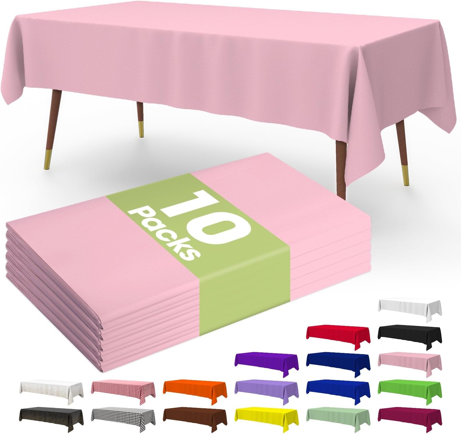 Amazon.com: Pureegg Premium Disposable Table Cloth - 10 Pack, 54 x 108 ...