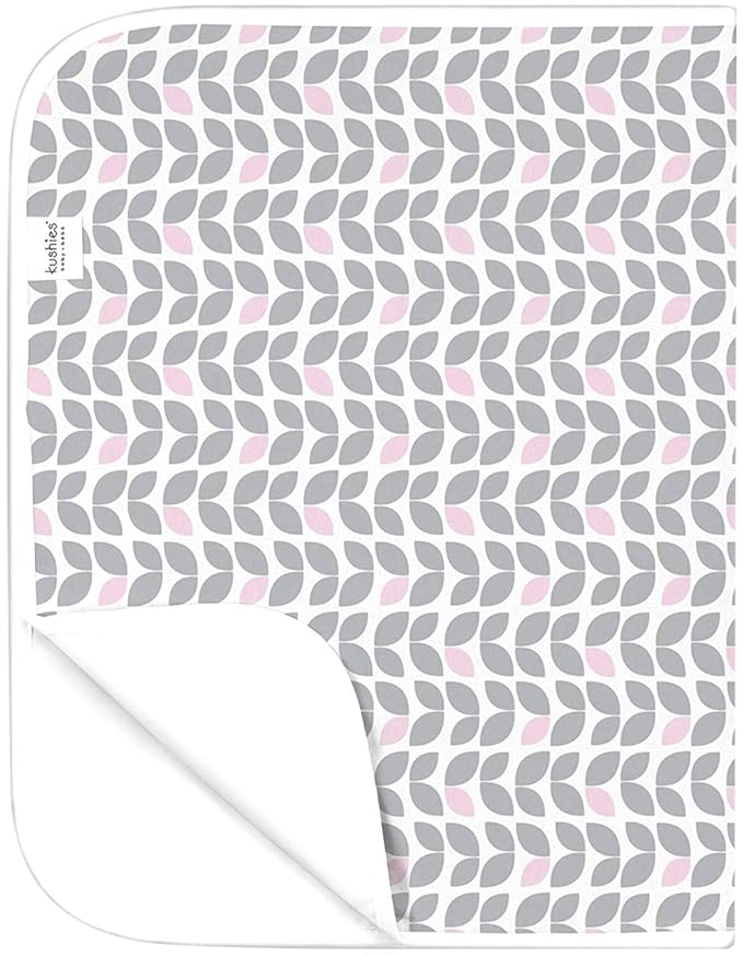 Kushies Baby Deluxe Change Pad, Grey Petal