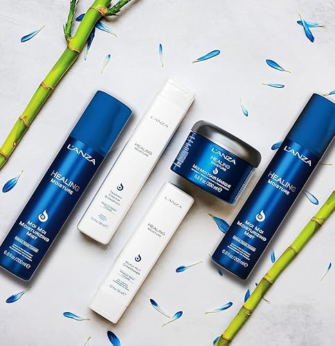 Miniatura 5 de L'ANZA Mascarilla curativa Moi Moi para el cabello, hidrata y refresca el cabello seco y grueso, rico en complejo codificador de bambú, sin