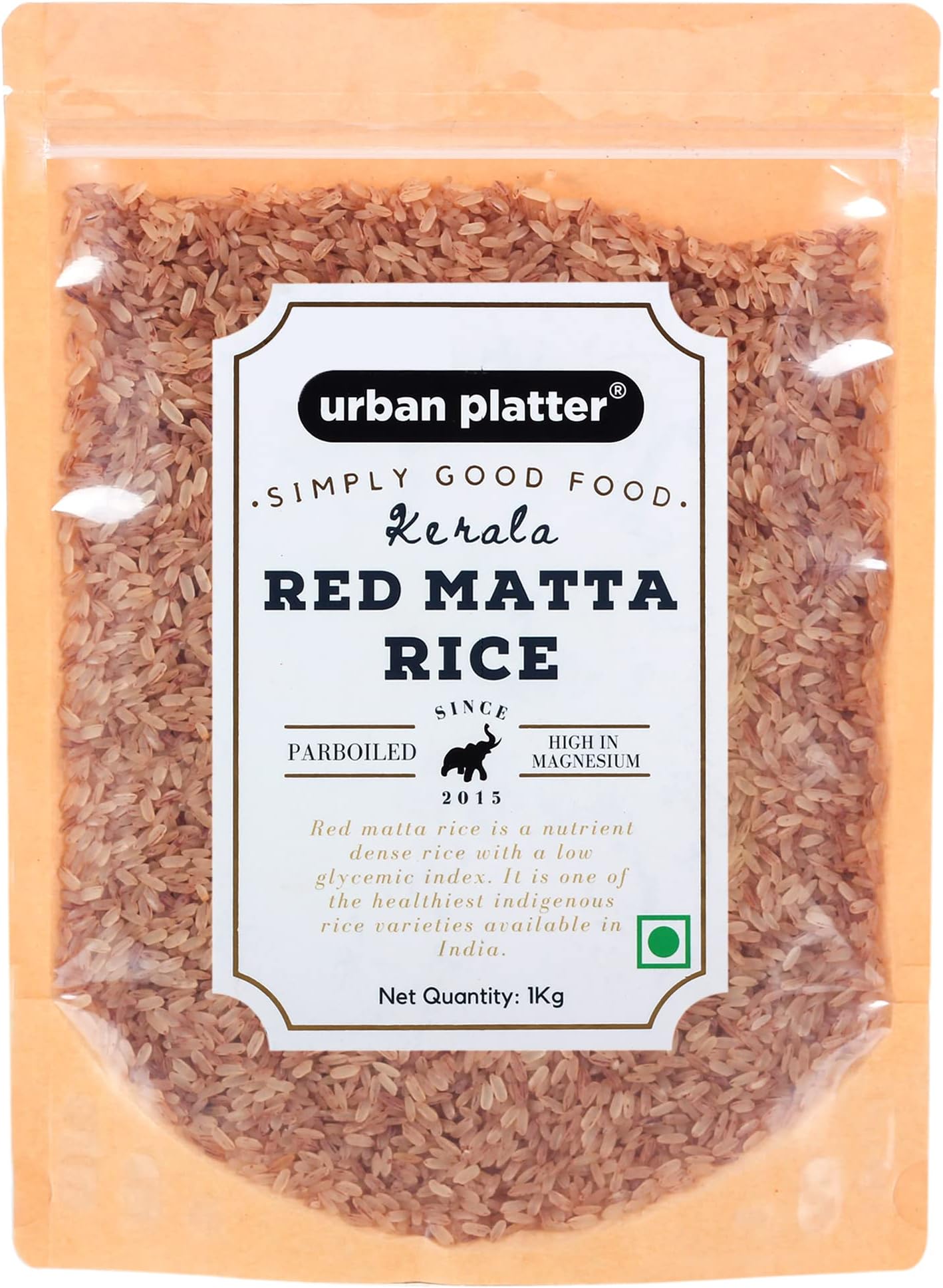 Amazon.com : Kerala Red Matta Rice , 1 KG (35.27 OZ) [Rosematta Rice ...