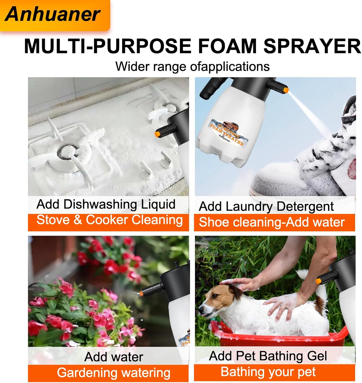 2025 New Upgrade Electric Foam Sprayer Car Wash, Pump Sprayer Battery Powered Rechargeable for Garden, Car pumpFoam Sprayer for Cleaning Detailing Handheld Spray Foam Gun