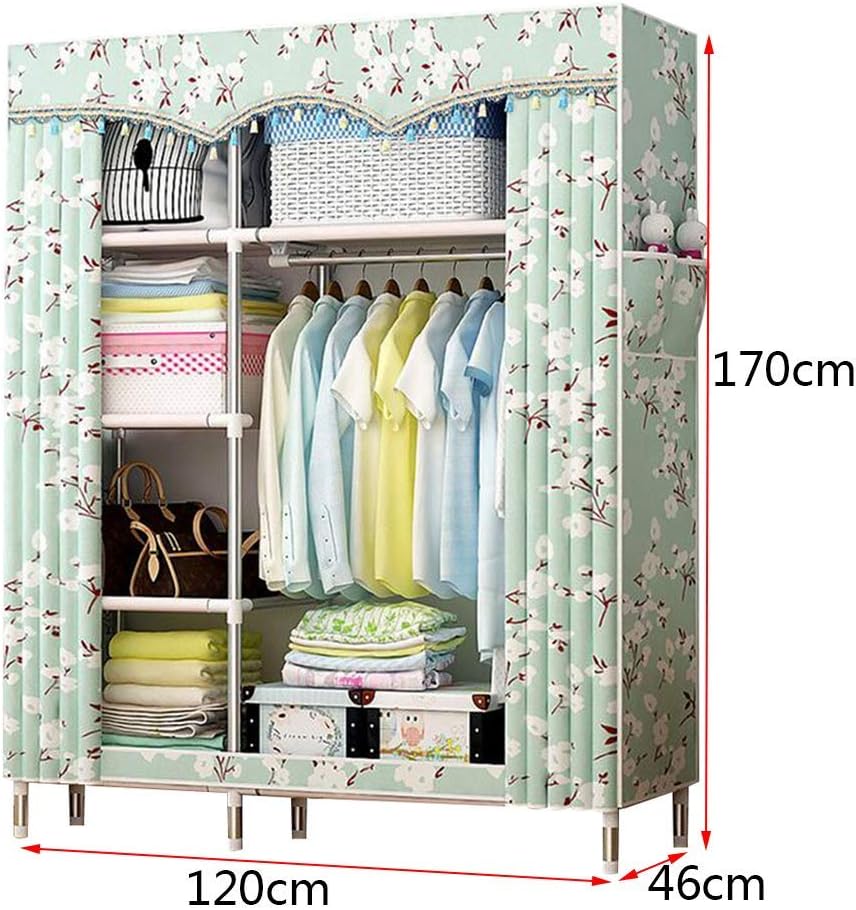 Cloth Wardrobe Clothes Closet, Portable Closet Wardrobe Storage Closet Standing Closet Fabric Cabinet Portable Wardrobe,B_120*46 * 170cm