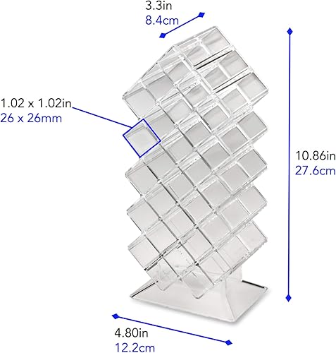 Miniatura 6 de byAlegory - Organizador de maquillaje de brillo de labios acrílico, 28 espacios de almacenamiento con ranuras profundas, diseñado para colocarse