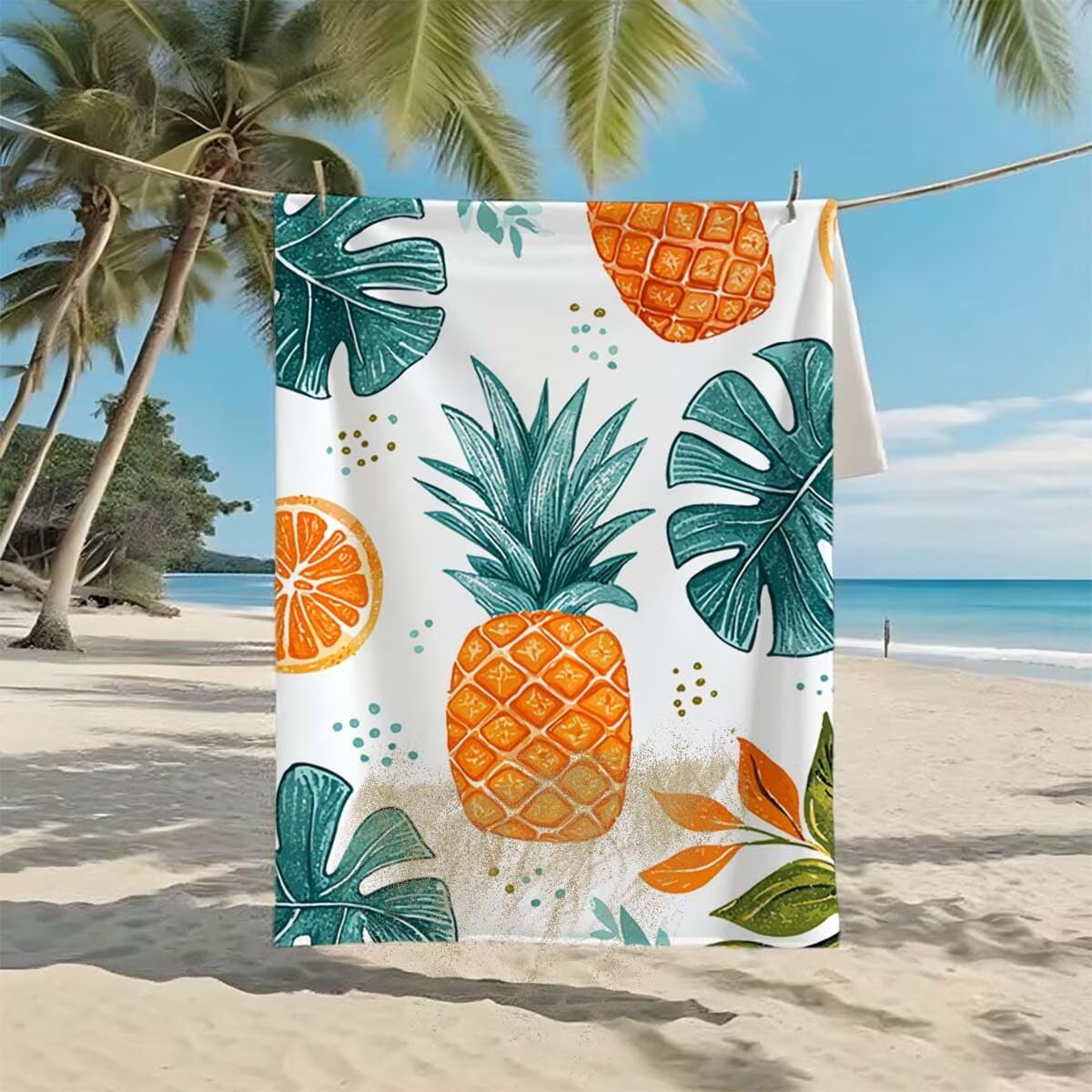 Toalla de Playa Grande 220x100cm/35x70cm, Juego de 2 Toalla Microfibra XXL de Antiarena, Toallas Playa Suave Ligera, Absorbente Secado Rápido, Beach Towel Viaje, Regalo Mujer Hombre (Sencillez) I-90