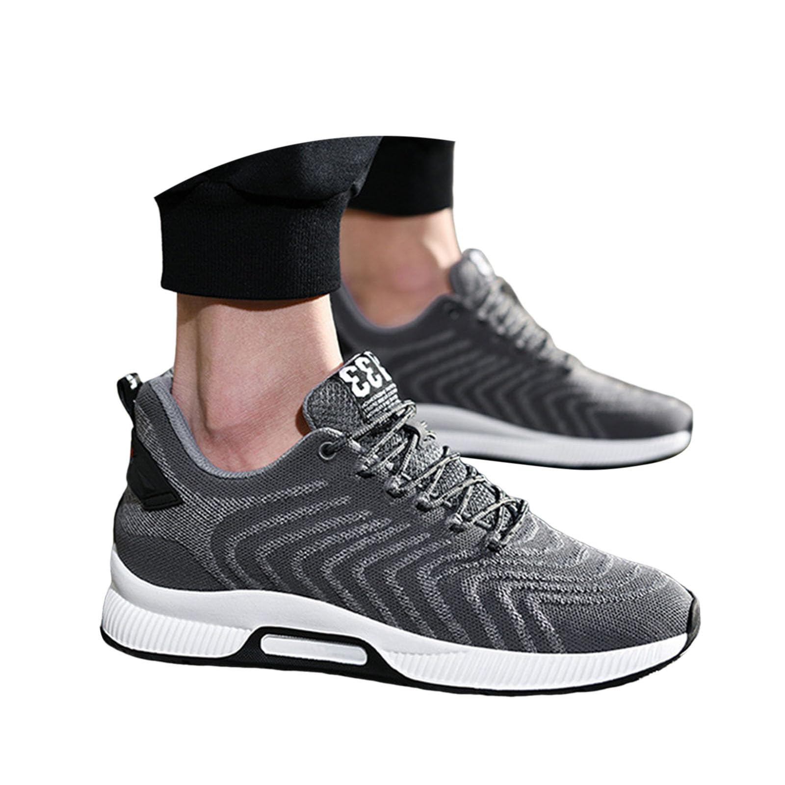Elevator - Zapatos para hombre de 10 cm, transpirables, de malla, con cordones, informales, ligeros, para caminar