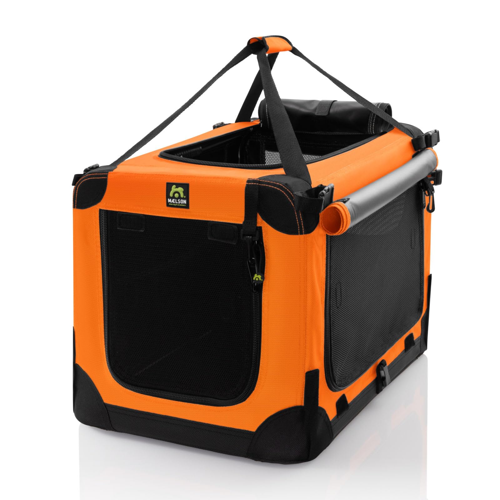 Maelson Soft Kennel Neon-Orange, 52 cm - Faltbare Hunde-Transportbox