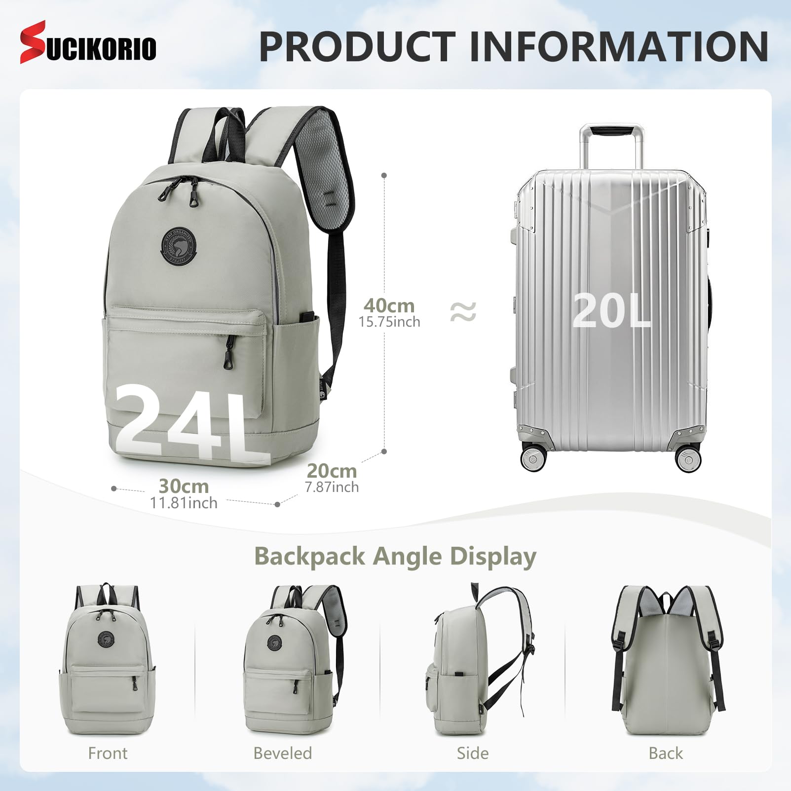 40x30x20cm Plecak Podróżny Wizzair Bagaż Podręczny Samolot, Wodoodporny Plecak Podróżny Oxford Z Przegrodą Na Laptopa 14 Cali Plecak Szkolny Daypack Dla Eurowings, Damski, Męski, Podróżny