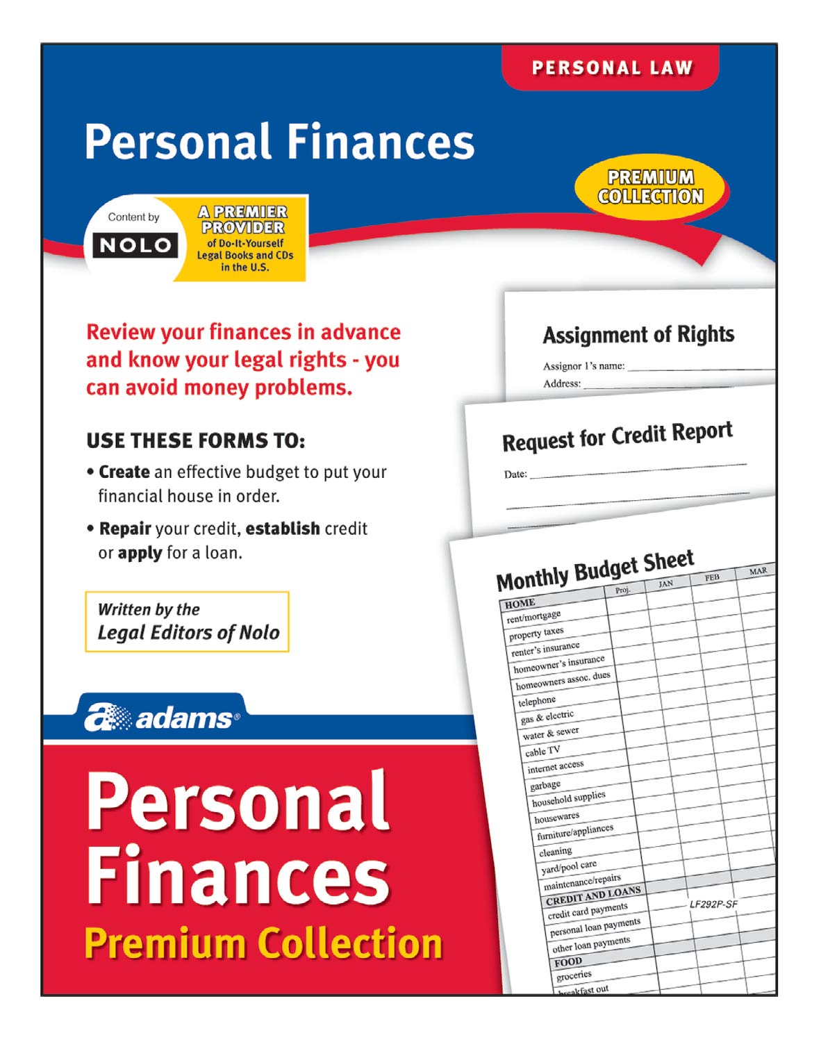 Adams Personal Finance Pack Premium Forms Collection (LF292P)