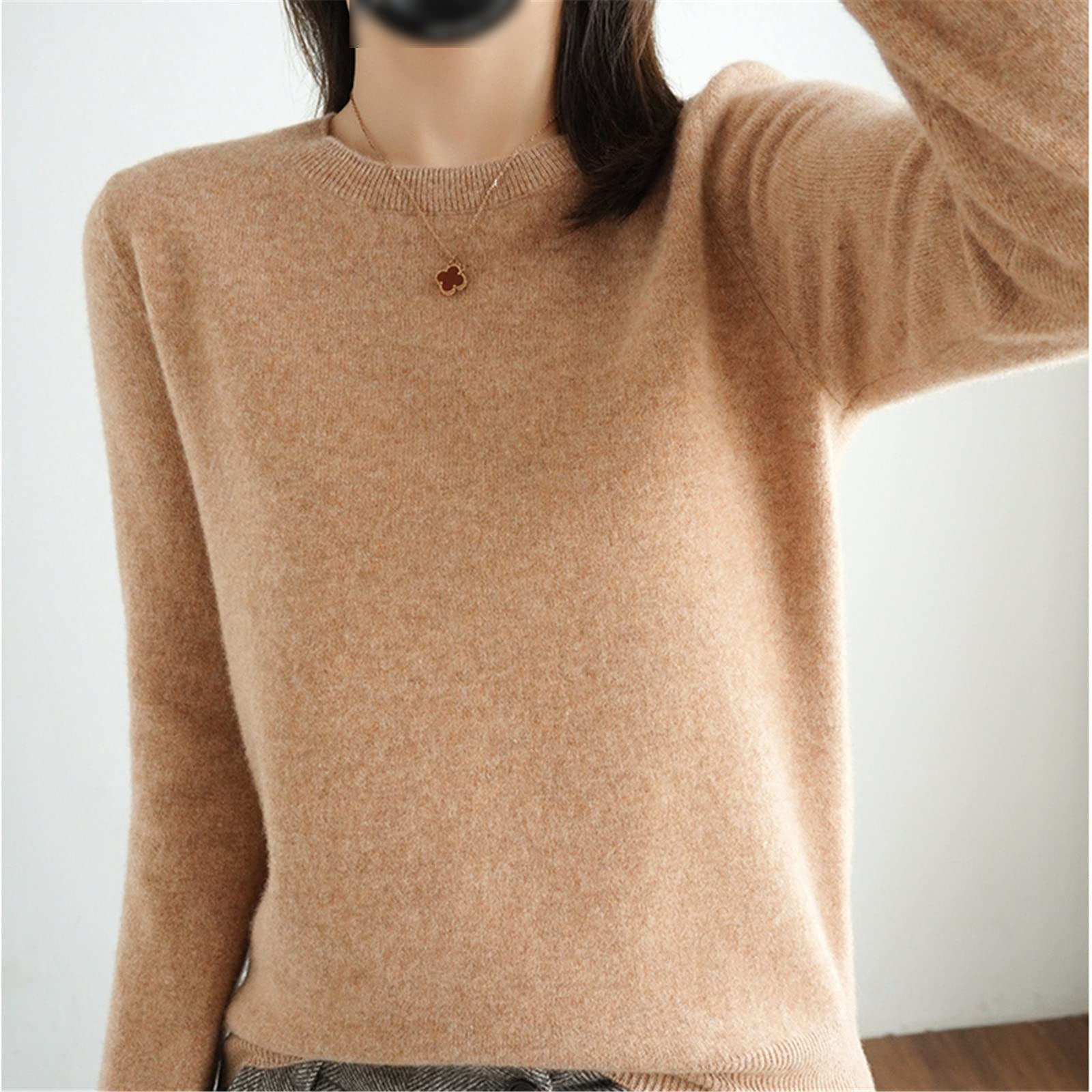 100% Lana Cashmere Maglione Donne O Collo Pullover Casual Maglia Top Autunno Inverno Cappotto